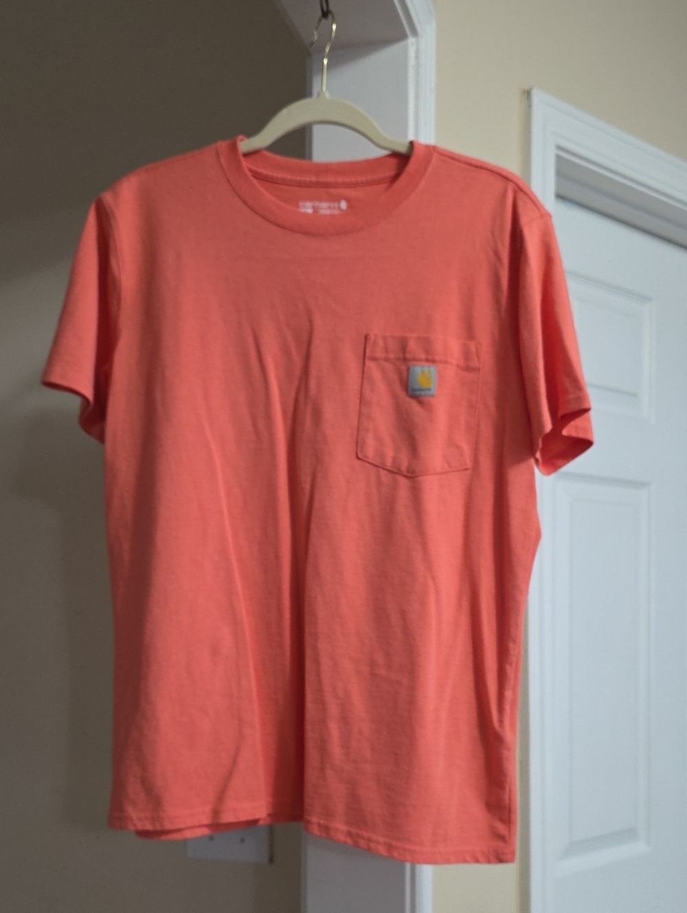 Carhartt Short-Sleeve Pocket Tee in Coral Pink